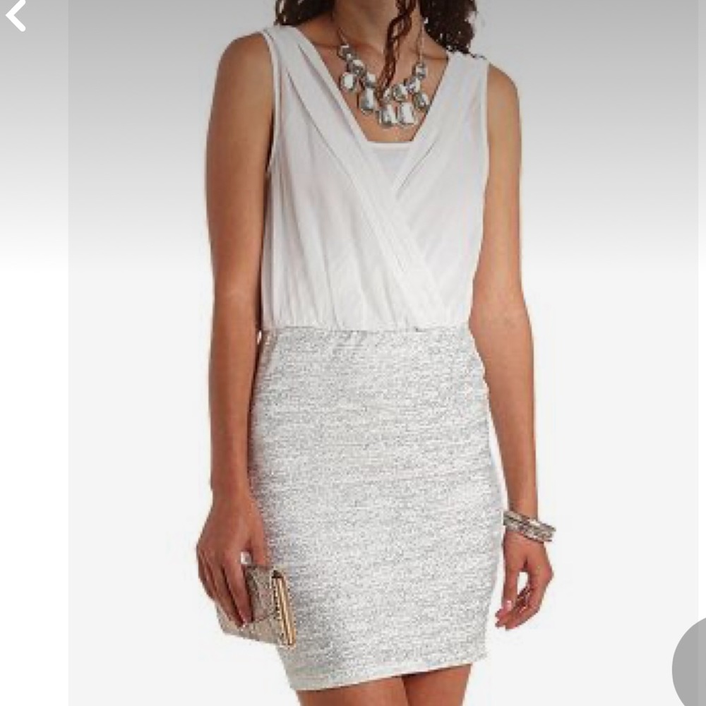 Glitter pleated chiffon dress size small